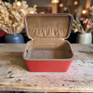 Maroon Double Tray Needlework Sewing Case