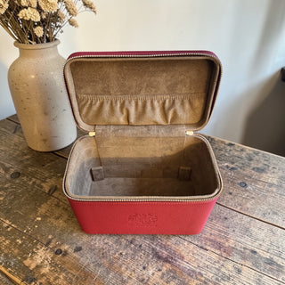 Maroon Double Tray Needlework Sewing Case